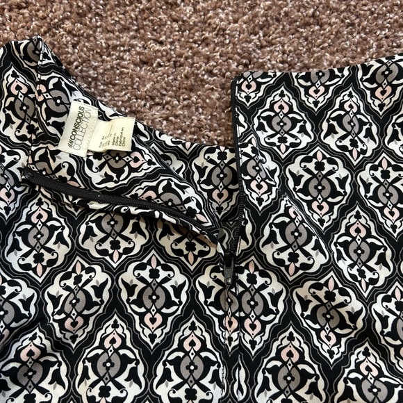 H&M Conscious Collection Black and White Fit and Flare Mini Dress Crew Neck - Picture 5 of 12